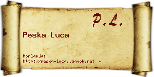 Peska Luca névjegykártya